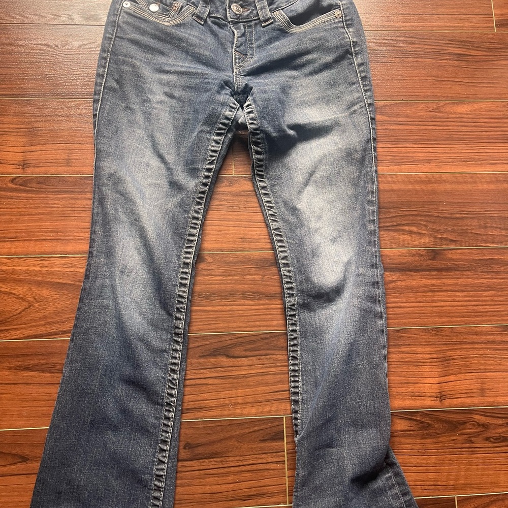 True Religion Blue Flare Wide Leg Jeans
